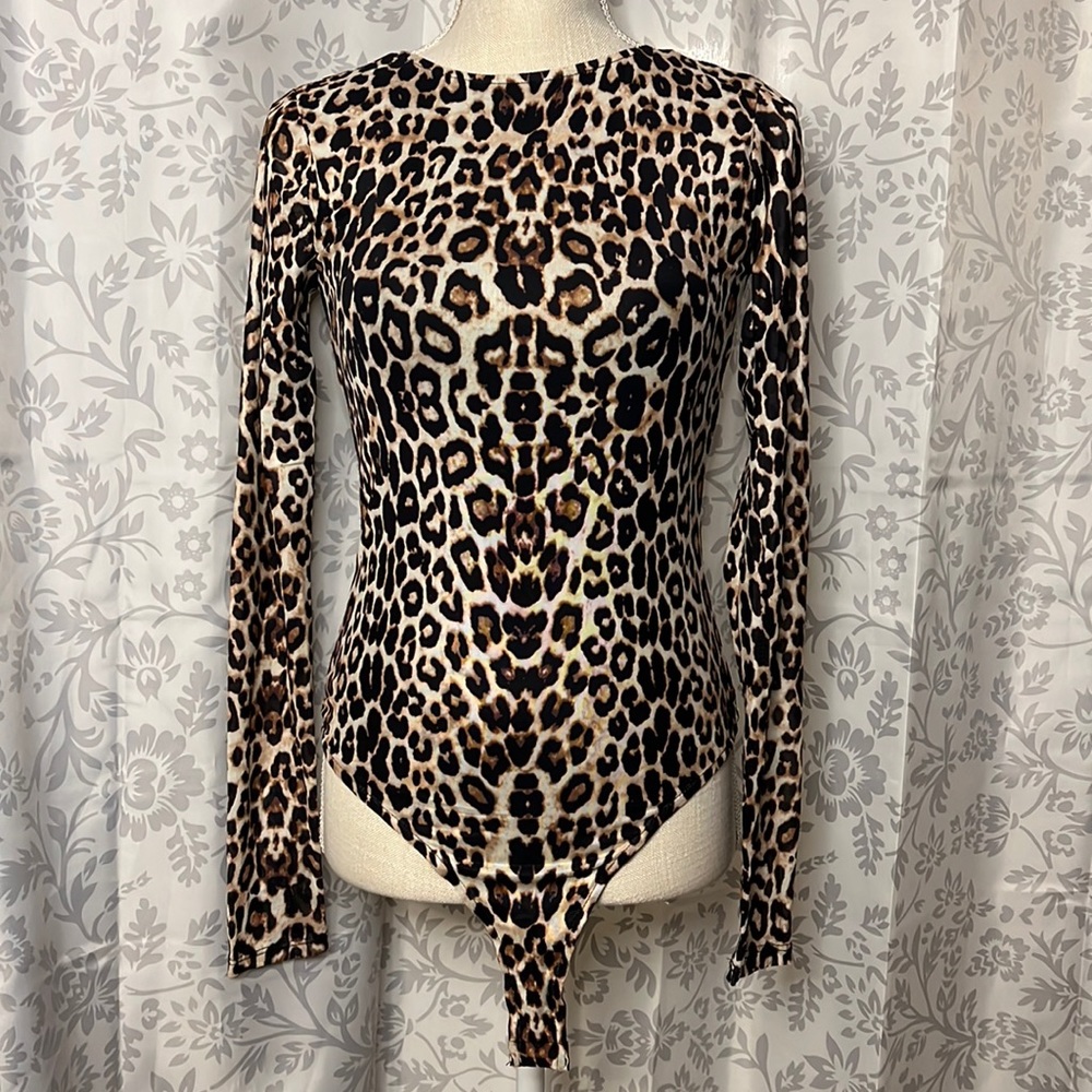 Cheetah Print Open Back Bodysuit